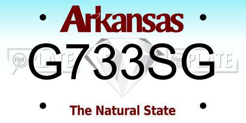 G733SG Arkansas License Plate
