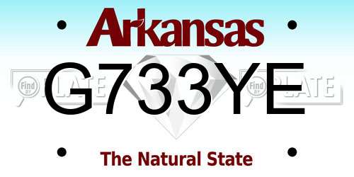 G733YE Arkansas License Plate