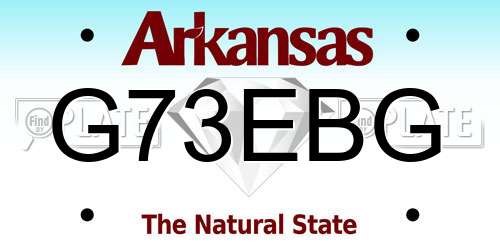 G73EBG Arkansas License Plate