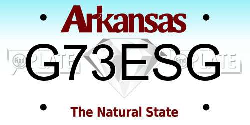 G73ESG Arkansas License Plate