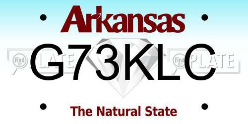 G73KLC Arkansas License Plate