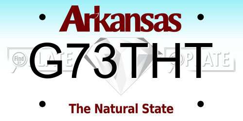 G73THT Arkansas License Plate