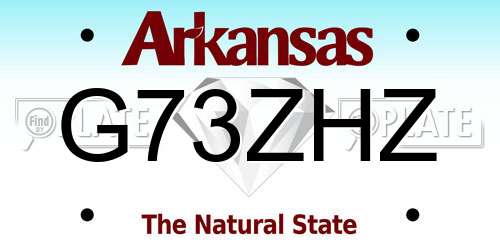 G73ZHZ Arkansas License Plate