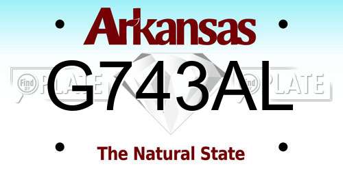 G743AL Arkansas License Plate
