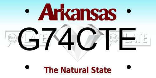 G74CTE Arkansas License Plate