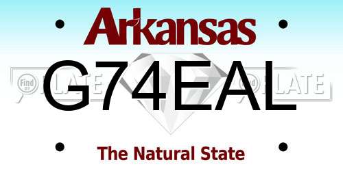 G74EAL Arkansas License Plate