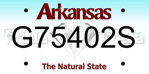 G75402S Arkansas License Plate