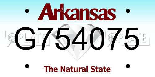 G754075 Arkansas License Plate