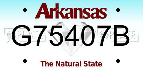 G75407B Arkansas License Plate