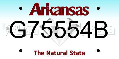 G75554B Arkansas License Plate