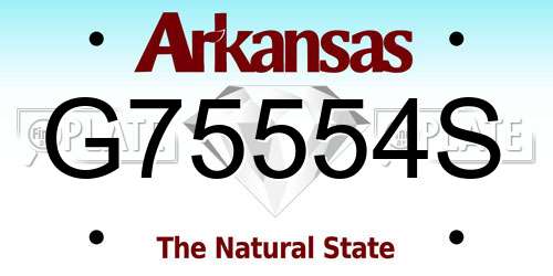 G75554S Arkansas License Plate
