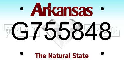 G755848 Arkansas License Plate
