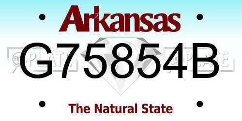 G75854B Arkansas License Plate