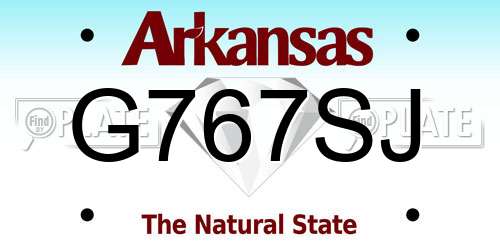G767SJ Arkansas License Plate