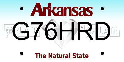 G76HRD Arkansas License Plate