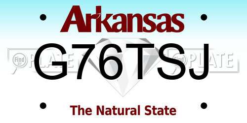 G76TSJ Arkansas License Plate