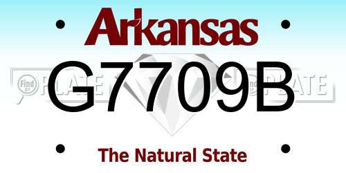 G7709B Arkansas License Plate