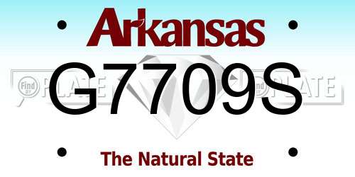 G7709S Arkansas License Plate
