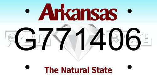 G771406 Arkansas License Plate