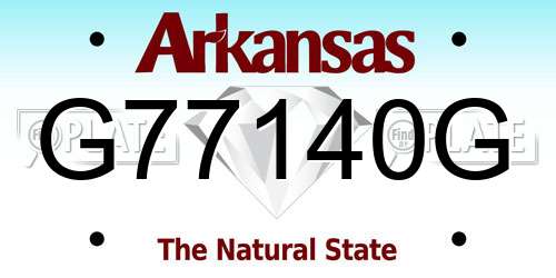 G77140G Arkansas License Plate