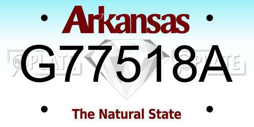 G77518A Arkansas License Plate