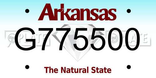 G775500 Arkansas License Plate
