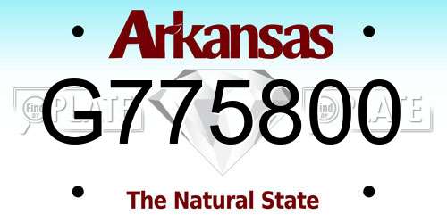 G775800 Arkansas License Plate