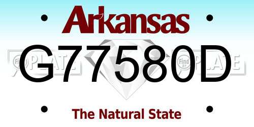 G77580D Arkansas License Plate