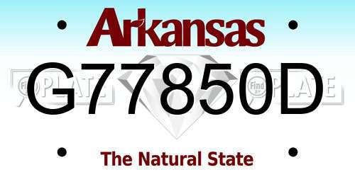G77850D Arkansas License Plate