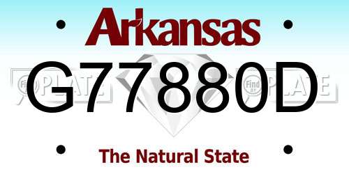 G77880D Arkansas License Plate