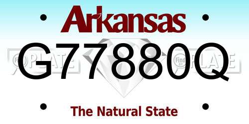 G77880Q Arkansas License Plate