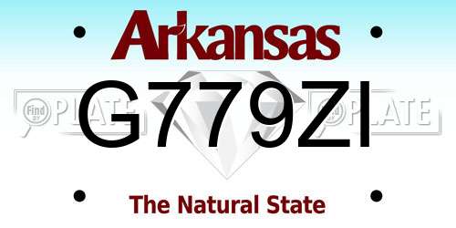 G779ZI Arkansas License Plate