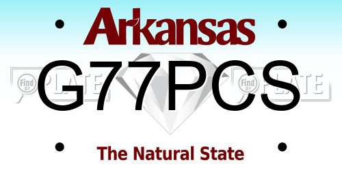 G77PCS Arkansas License Plate