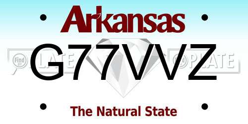 G77VVZ Arkansas License Plate