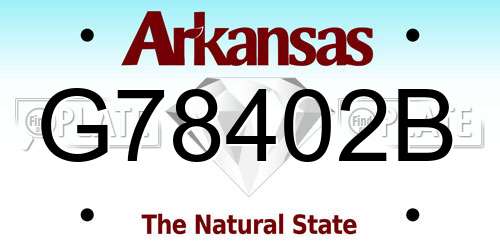 G78402B Arkansas License Plate