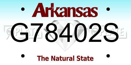G78402S Arkansas License Plate