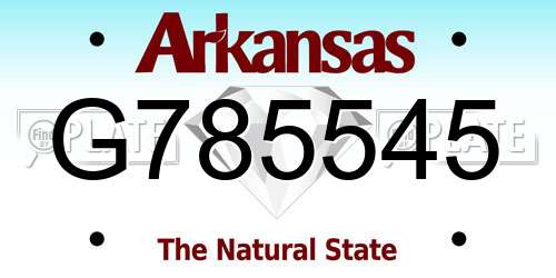 G785545 Arkansas License Plate