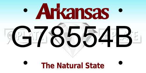 G78554B Arkansas License Plate