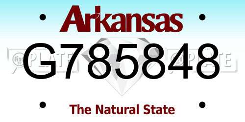 G785848 Arkansas License Plate