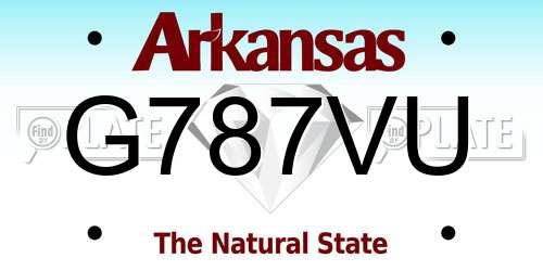 G787VU Arkansas License Plate