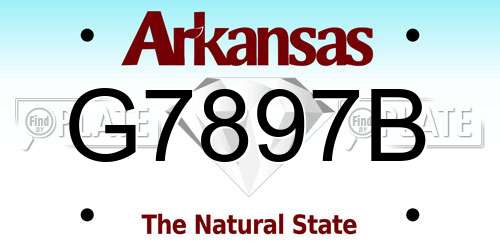 G7897B Arkansas License Plate