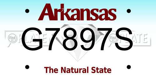 G7897S Arkansas License Plate