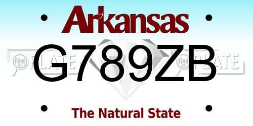 G789ZB Arkansas License Plate