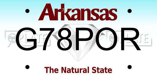 G78POR Arkansas License Plate