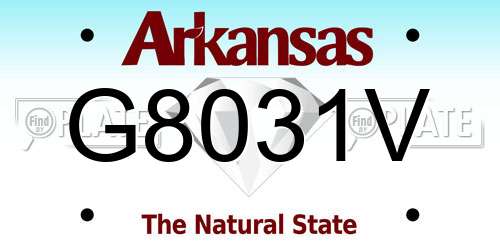 G8031V Arkansas License Plate