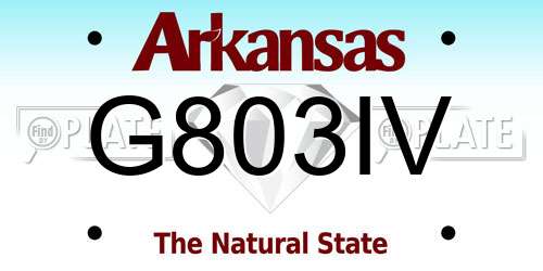 G803IV Arkansas License Plate