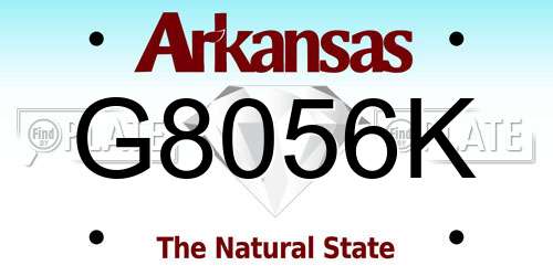 G8056K Arkansas License Plate