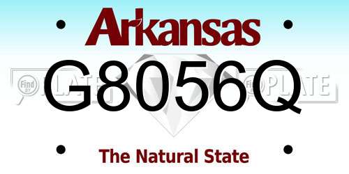 G8056Q Arkansas License Plate