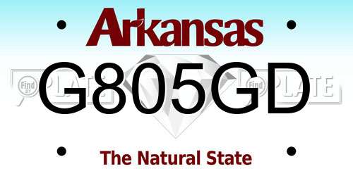 G805GD Arkansas License Plate