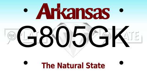 G805GK Arkansas License Plate